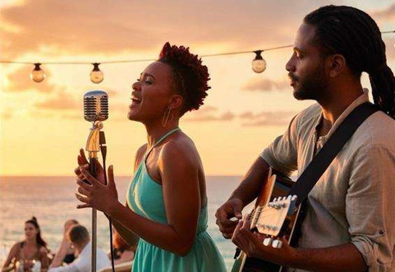 "Jasmin Live Sundays" com Mario Gamboa e Odaiiline Jocbede, Terraza Jasmin do Hotel Barceló