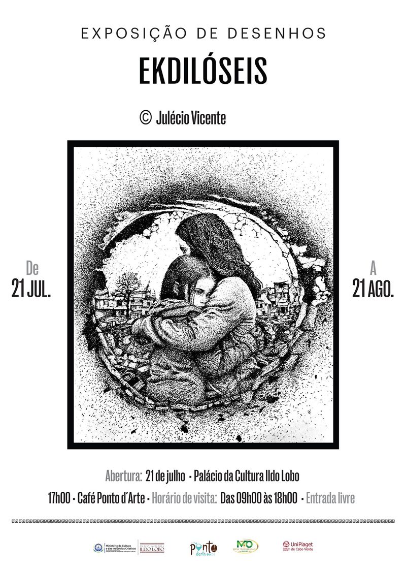 ExposiÃ§Ã£o de desenhos Â«EkdilÃ³seisÂ» de JulÃ©ncio Vicente, no PalÃ¡cio da Cultura Ildo Lobo